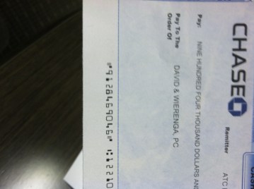 Fake Check for big bucks.